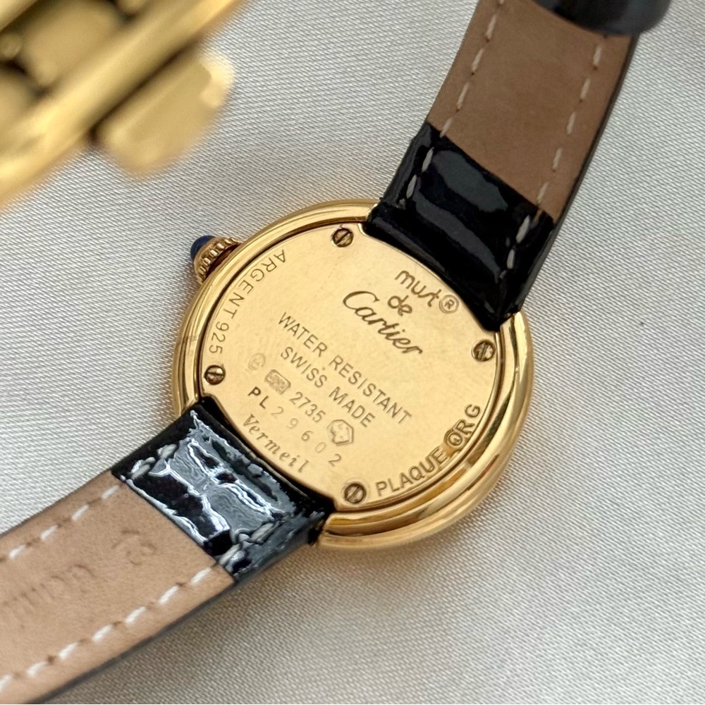 AUTHENTIC RARE VINTAGE CARTIER TRINITY WATCH - WITH BOX & EXTRA LEATHER STRAPS - Picture 9 of 15